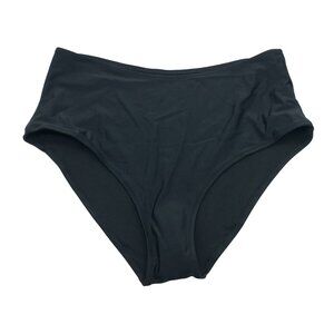 Aerie Womens High-Waisted Bikini Bottoms Swimwear L Brief Black
